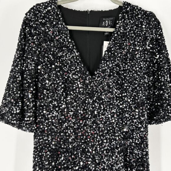 NWT Black Halo Keeley Black Sequins Jumpsuit - Picture 4 of 8